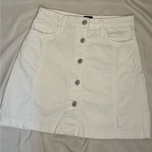 Just Black White Button-Front Skirt
